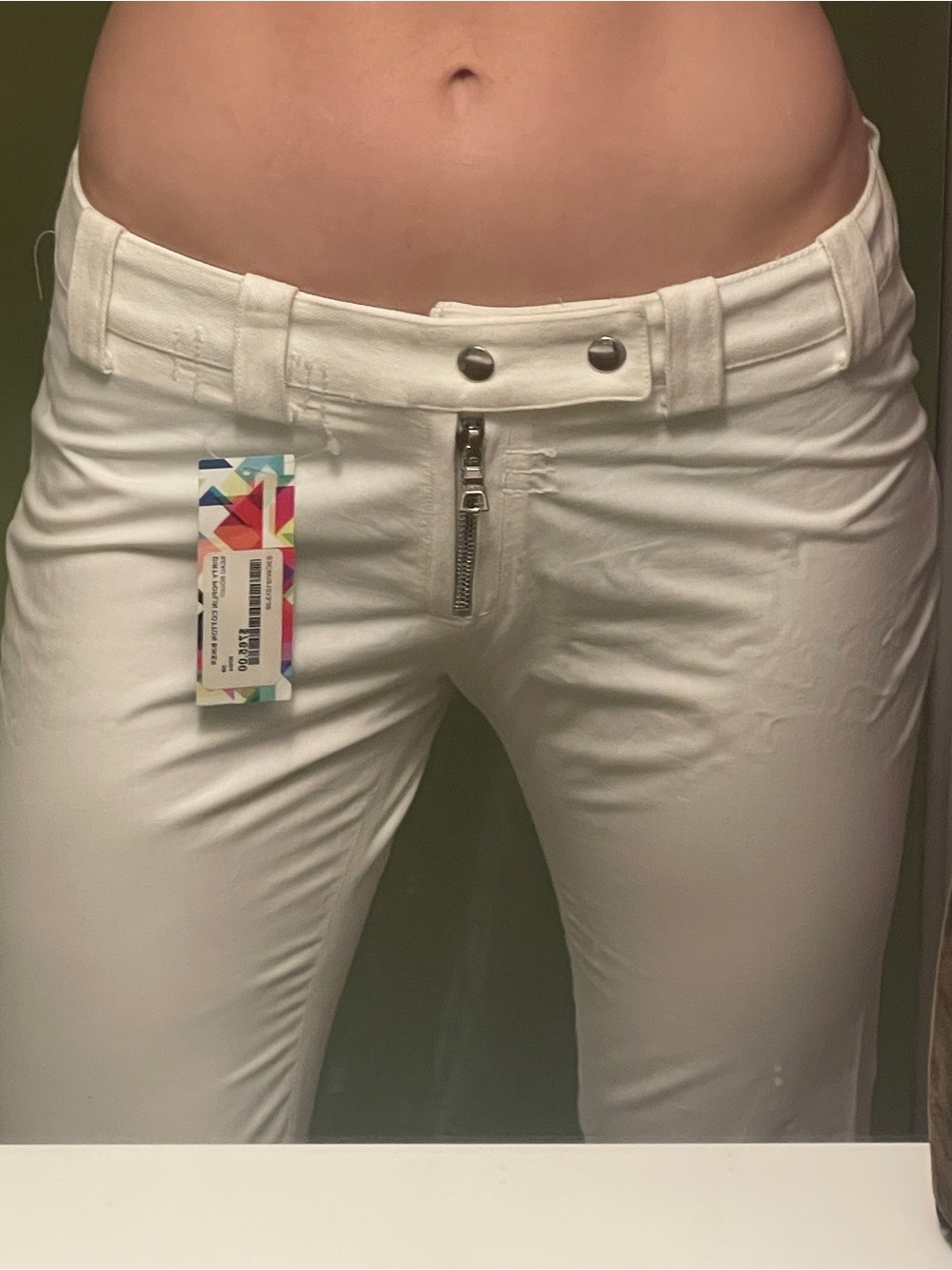 White Ankle Cropped Women's Pants - Slim Fit